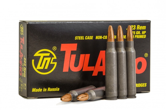 .223 Rem (5,56x45) с пулей HP 75 gr (4,9 г) c биметаллической оболочкой и стальной гильзой
