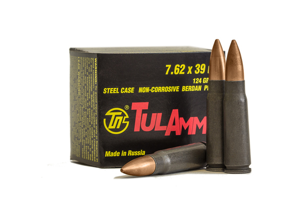 7,62х39 мм FMJ 122 gr (7,95 г) с биметаллической оболочкой и стальной гильзой